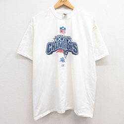 XL★古着 フルーツオブザルーム 半袖 ビンテージ Tシャツ メンズ 00年代 00s NFL ニューイングランドペイトリオッツ 大きいサイズ コットン クルーネック 白 ホワイト アメフト スーパーボウル 25apr16 中古