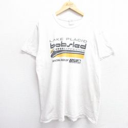 L★古着 半袖 ビンテージ Tシャツ メンズ 00年代 00s ボブスレー コットン クルーネック 白 ホワイト 25apr16 中古