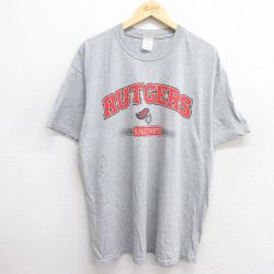00s 半袖Tシャツ RUTGERS グレー霜降り XL | 古着