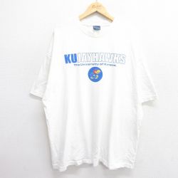 00s 半袖Tシャツ カンザスジェイホークス ホワイト XL | 古着