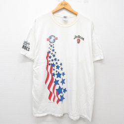 【20%OFF】XL★古着 半袖 ビンテージ Tシャツ メンズ 00年代 00s ジムビーム ウィスキー 酒 大きいサイズ コットン クルーネック 白 ホワイト 25apr16 中古