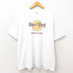 【50%OFF】XL★古着 半袖 ビンテージ Tシャツ メンズ 00年代 00s ハードロックカフェ ビッグロゴ 大きいサイズ クルーネック 白 ホワイト 25apr23 中古