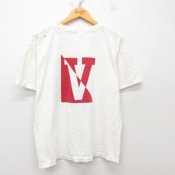 【50%OFF】L★古着 ヘインズ Hanes 半袖 ビンテージ Tシャツ メンズ 90年代 90s VALLEY ボロ コットン クルーネック USA製 白 ホワイト 25apr23 中古