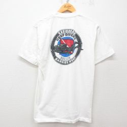 M★古着 半袖 ビンテージ Tシャツ メンズ 90年代 90s ダイビング コットン クルーネック 白 ホワイト 25apr23 中古