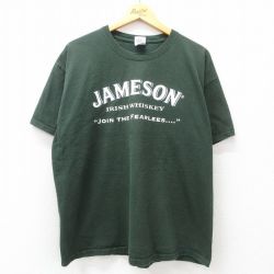 XL★古着 半袖 ビンテージ Tシャツ メンズ 00年代 00s ジェムソン 酒 大きいサイズ コットン クルーネック 緑 グリーン 25apr23 中古
