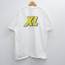 XL★古着 ヘインズ Hanes 半袖 ビンテージ Tシャツ メンズ 00年代 00s LODINE XL 大きいサイズ コットン クルーネック USA製 白 ホワイト 【spe】 25apr24 中古