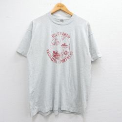 XL★古着 フルーツオブザルーム 半袖 ビンテージ Tシャツ メンズ 90年代 90s ウィルブラハム サッカー バスケットボール クルーネック USA製 グレー 霜降り 25apr24 中古