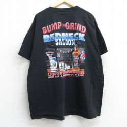 【50%OFF】XL★古着 半袖 ビンテージ Tシャツ メンズ 00年代 00s 酒 バンプアンドグラインド 大きいサイズ コットン クルーネック 黒 ブラック 25apr24 中古