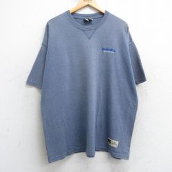 【50%OFF】XL★古着 ラッセル 半袖 ビンテージ Tシャツ メンズ 00年代 00s ワンポイントロゴ 大きいサイズ クルーネック 薄紺 ネイビー 霜降り 【spe】 25apr24 中古
