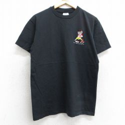 M★古着 半袖 ビンテージ Tシャツ メンズ 90年代 90s トムとジェリー コットン クルーネック USA製 黒 ブラック 25apr24 中古