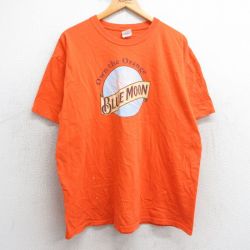 XL★古着 半袖 ビンテージ Tシャツ メンズ 00年代 00s ブルームーン コットン クルーネック オレンジ 25apr24 中古