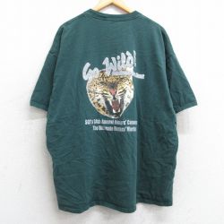 XL★古着 半袖 ビンテージ Tシャツ メンズ 00年代 00s 大きいサイズ コットン クルーネック 緑 グリーン 25apr24 中古