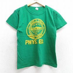 S★古着 半袖 ビンテージ Tシャツ メンズ 70年代 70s PHYS コットン クルーネック 緑 グリーン 25apr25 中古