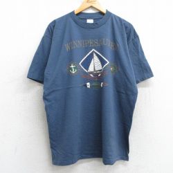 90s 半袖Tシャツ ウィニペソーキー ネイビー XL | 古着