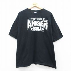 00s 半袖Tシャツ ANGER ブラック XL | 古着