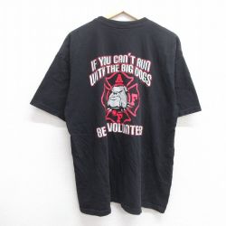 XL★古着 半袖 ビンテージ Tシャツ メンズ 90年代 90s 犬 ボランティア 大きいサイズ コットン クルーネック 黒 ブラック 25apr30 中古
