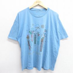 XL★古着 半袖 ビンテージ Tシャツ メンズ 90年代 90s グランドキャニオン 大きいサイズ クルーネック 薄紺 ネイビー 25apr30 中古