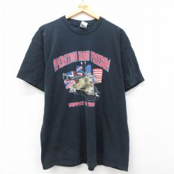 XL★古着 フルーツオブザルーム 半袖 ビンテージ Tシャツ メンズ 00年代 00s イラク戦争 大きいサイズ コットン クルーネック 黒 ブラック 25may01 中古