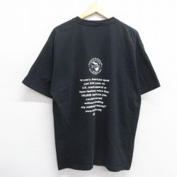 XL★古着 半袖 ビンテージ Tシャツ メンズ 90年代 90s メッセージ 胸ポケット付き コットン クルーネック USA製 黒 ブラック 25may01 中古