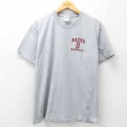 【50%OFF】L★古着 半袖 ビンテージ Tシャツ メンズ 00年代 00s BATES ベースボール クルーネック グレー 霜降り 25may01 中古