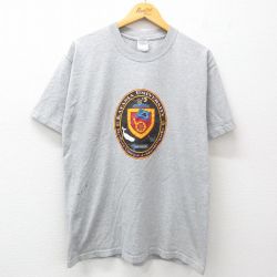 L★古着 半袖 ビンテージ Tシャツ メンズ 00年代 00s KATAMA 大学 エンブレム クルーネック グレー 霜降り 25may01 中古