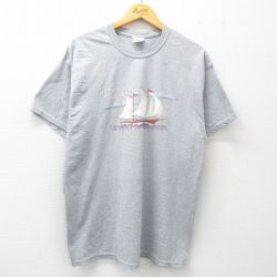 ヘインズ 00s 半袖Tシャツ 船 グレー XL | 古着