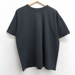 XL★古着 ヘインズ Hanes 半袖 ビンテージ Tシャツ メンズ 90年代 90s 無地 コットン クルーネック USA製 黒 ブラック 25may01 中古