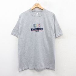 L★古着 ジャージーズ 半袖 ビンテージ Tシャツ メンズ 00年代 00s MANGY MOOSE 刺繍 クルーネック グレー 霜降り 25may02 中古