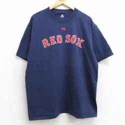 【50%OFF】マジェスティック 00s 半袖Tシャツ ボストンレッドソックス ネイビー XL | 古着