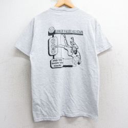 L★古着 ラッセル 半袖 ビンテージ Tシャツ メンズ 00年代 00s バレー 女性 クルーネック 薄グレー 霜降り 25may02 中古