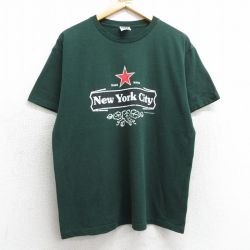 L★古着 フルーツオブザルーム 半袖 ビンテージ Tシャツ メンズ 00年代 00s ニューヨーク クルーネック 緑 グリーン 25may02 中古