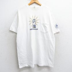 XL★古着 半袖 ビンテージ Tシャツ メンズ 90年代 90s 拳 マーチング コットン クルーネック USA製 白 ホワイト 25may07 中古