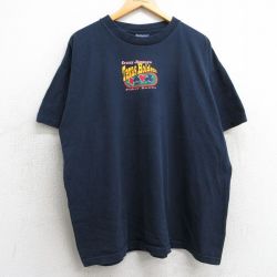 XL★古着 エアロポステール AEROPOSTALE 半袖 ビンテージ Tシャツ メンズ 00年代 00s テキサスホールデム 大きいサイズ コットン クルーネック 黒 ブラック 25may07 中古