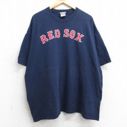XL★古着 リー Lee 半袖 ビンテージ Tシャツ メンズ 00年代 00s MLB ボストンレッドソックス 松坂大輔 18 大きいサイズ コットン クルーネック 紺 ネイビー メジャーリーグ ベースボール 野球 【spe】 25may07 中古