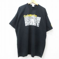 XL★古着 フルーツオブザルーム 半袖 ビンテージ Tシャツ メンズ 90年代 90s メトロワークス Code Warrior 大きいサイズ コットン クルーネック USA製 黒 ブラック 【spe】 25may07 中古