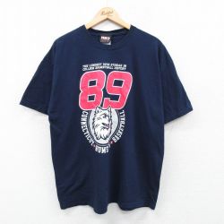 XL★古着 半袖 ビンテージ Tシャツ メンズ 00年代 00s コネチカットハスキーズ バスケットボール コットン クルーネック 紺 ネイビー 25may07 中古
