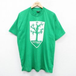 XL★古着 フルーツオブザルーム 半袖 ビンテージ Tシャツ メンズ 90年代 90s BAERENDORF クルーネック USA製 緑 グリーン 25may07 中古