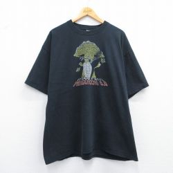 XL★古着 半袖 ビンテージ Tシャツ メンズ 00年代 00s PENGUILON 大きいサイズ コットン クルーネック 黒 ブラック 25may08 中古