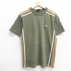 M★古着 ビラボン BILLABONG 半袖 ビンテージ Tシャツ メンズ 90年代 90s ワンポイントロゴ コットン クルーネック USA製 濃緑他 グリーン 25may09 中古