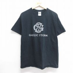 L★古着 半袖 ビンテージ Tシャツ メンズ 00年代 00s GAELIC STORM コットン クルーネック 黒 ブラック 25may09 中古