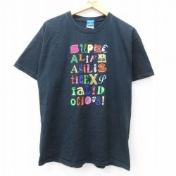 L★古着 半袖 ビンテージ Tシャツ メンズ 00年代 00s ディズニー DISNEY メリーポピンズ コットン クルーネック 黒 ブラック 25may10 中古