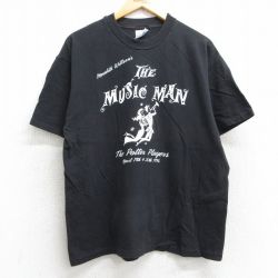 L★古着 ヘインズ Hanes 半袖 ビンテージ Tシャツ メンズ 90年代 90s ミュージック MAN コットン クルーネック 黒 ブラック 25may13 中古