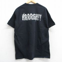 XL★古着 へ犬ｚ 半袖 ビンテージ Tシャツ メンズ 00年代 00s パイレーツハウス コットン クルーネック 黒 ブラック 25may13 中古