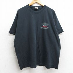 XL★古着 ヘインズ Hanes 半袖 ビンテージ Tシャツ メンズ 00年代 00s 鳥 Snapon 大きいサイズ コットン クルーネック 黒 ブラック 25may13 中古