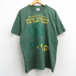 L★古着 半袖 ビンテージ Tシャツ メンズ 90年代 90s 木 スクラントン 大学 コットン クルーネック USA製 緑 グリーン 25may13 中古