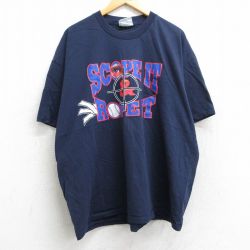 XL★古着 リー Lee 半袖 ビンテージ Tシャツ メンズ 00年代 00s ベースボール 野球 SCOPE 大きいサイズ コットン クルーネック 紺 ネイビー 25may13 中古