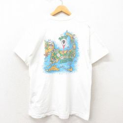 XL★古着 フルーツオブザルーム 半袖 ビンテージ Tシャツ メンズ 90年代 90s ゴルフ コットン クルーネック USA製 白 ホワイト 25may13 中古