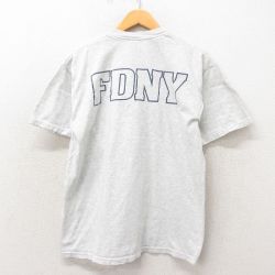L★古着 半袖 ビンテージ Tシャツ メンズ 00年代 00s 消防署 クルーネック グレー 霜降り 25may13 中古