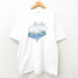 XL★古着 半袖 ビンテージ Tシャツ メンズ 00年代 00s アラスカ 大きいサイズ コットン クルーネック 白 ホワイト 25may13 中古