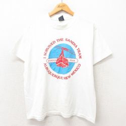XL★古着 半袖 ビンテージ Tシャツ メンズ 90年代 90s ケーブルカー クルーネック 白 ホワイト 25may13 中古